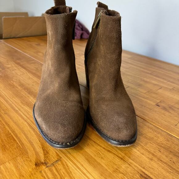 Diesel Pinky Brown Leather Side Zip Ankle Heeled Boots Size 39 - Picture 2 of 6